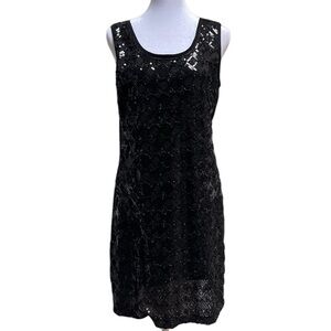 CHARLIOR Sleeveless Scoop Neckline Short Dress Color Back Size L/XL